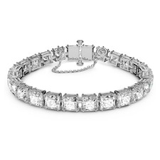 Pulseira de tênis SWAROVSKI Matrix prata branca quadrada nova com dois extensores comprar usado  Enviando para Brazil