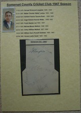 Cricket autographs somerset for sale  UK