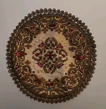 Tapete para casa de bonecas estilo vitoriano floral tapeçaria belga feito à mão redondo miniatura comprar usado  Enviando para Brazil