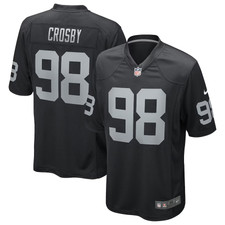 Czarna koszulka męska #98 Maxx Crosby Game Stitched nowa z metką, używany na sprzedaż  Wysyłka do Poland