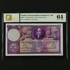 Usado, 1954 Scotland Commercial Bank of Scotland Ltd 5 libras esterlinas comprar usado  Enviando para Brazil