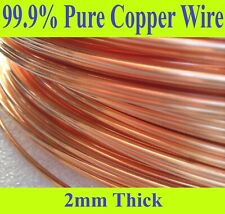 Fio de cobre 5m a 30mtr x 2mm nu sem revestimento 14G SWG=12G AWG hobbies para artesanato sólido comprar usado  Enviando para Brazil