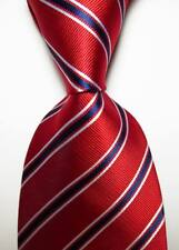 Nova Gravata Masculina Clássica Listrada Vermelha Branca Azul Escuro TECIDA JACQUARD Seda, usado comprar usado  Enviando para Brazil