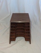 Armário de papel madeira organizador de mesa de escritório empilhador 6 slots 15 x 10 x 8 comprar usado  Enviando para Brazil