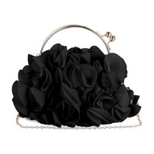Bolsas de mão florais femininas bolsa de noite flor bolsa de casamento festa preta comprar usado  Enviando para Brazil