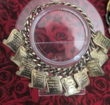 PULSERA CHARM VINTAGE LDS ARTÍCULOS DE FE Tono Dorado 7" segunda mano  Embacar hacia Mexico