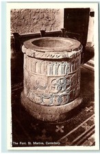 S04-2746, THE FONT. ST. MARTINS. CARTÃO POSTAL VINTAGE FOTO REAL CANTERBURY, * comprar usado  Enviando para Brazil