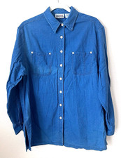 Blusa Lemon Grass Vintage Antiga Feminina Tamanho Médio Azul Botão Manga Longa comprar usado  Enviando para Brazil