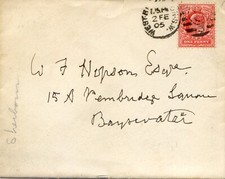 Lettre 1905 paddington d'occasion  Delle