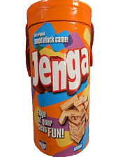 Recipiente redondo JENGA bloco de madeira jogo usado 3 peças faltando uma camada curta comprar usado  Enviando para Brazil