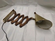 Luminária de parede tesoura acordeão metal e madeira moderna meados do século 1950-60’s funciona! comprar usado  Enviando para Brazil