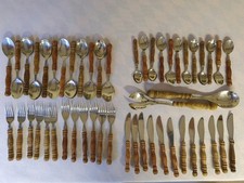 Teiliges besteckset holzgriff gebraucht kaufen  Mainaschaff
