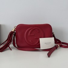 Bolsa tiracolo GUCCI Soho Disco em couro pebbled vermelho, usado comprar usado  Enviando para Brazil