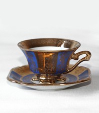 Usado, Xícara de porcelana vintage Luiz XV azul frio osso de pocelaína com pires comprar usado  Enviando para Brazil