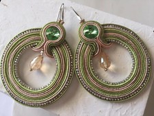 Orecchini soutache verde usato  Monte San Pietro