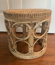 Banqueta de vime vintage MCM vime para pés assento redondo suporte para plantas feita na África comprar usado  Enviando para Brazil