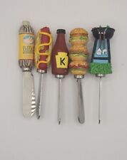 5 peças facas espalhadoras de salsicha Boston Warehouse hambúrguer ketchup churrasqueira cachorro-quente, usado comprar usado  Enviando para Brazil