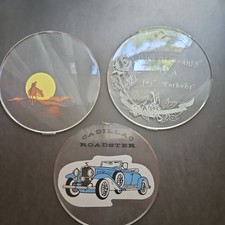 3 placas de acrílico transparente de 7 polegadas com decalques de um Cadillac, cowboy e um verso comprar usado  Enviando para Brazil
