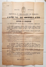KK182-FERRARA-OSTELLATO MANIFIESTO CONCURSO PARA LEVATRIZ comprar usado  Enviando para Brazil