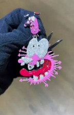 Pingente de esmalte personagem moissanita real 2 quilates folheado a ouro branco 14K prata comprar usado  Enviando para Brazil