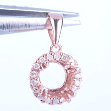 Pingente de diamante natural sólido ouro rosa 14K 6 mm formato redondo semi montagem configuração comprar usado  Enviando para Brazil