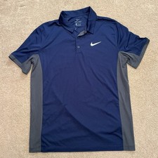 Camisa polo masculina Nike golfe grande azul Dri-Fit desempenho ajuste padrão atlética, usado comprar usado  Enviando para Brazil