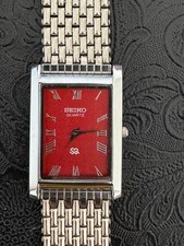 RARO MOSTRADOR VERMELHO COM CAIXA PRATA Relógio de Pulso Masculino Vintage Seiko Slim Quartzo comprar usado  Enviando para Brazil