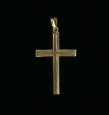 Pingente minimalista básico crucifixo cruz Jesus ouro amarelo sólido 10K 34mm zp, usado comprar usado  Enviando para Brazil