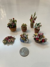 CASA DE MUÑECAS MINIATURA LOTE DE ARREGLOS FLORALES ARTESANALES, 7 PIEZAS, PRECIO REBAJADO!!!!! segunda mano  Embacar hacia Mexico