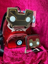 Mini mochila Loungefly x Marvel Iron Man Light Up couro metálico com carteira comprar usado  Enviando para Brazil