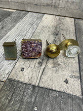 Conjunto de 4 botões Anthropologie Home dourados misturar e combinar pedra decoração boho comprar usado  Enviando para Brazil