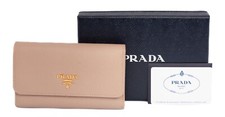 Carteira tríplice Prada Saffiano couro bege média comprar usado  Enviando para Brazil