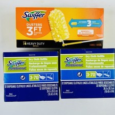 Refil de pano seco profissional Swiffer 33407 32 folhas x2 e kit espanador 3 refis comprar usado  Enviando para Brazil