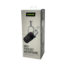 Microfone Shure MV7+ híbrido USB-C e XLR dinâmico podcast - branco caixa aberta comprar usado  Enviando para Brazil