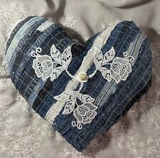 Recycled denim heart for sale  San Antonio