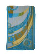 Usado, LS053 AZUL AMARELO CÉU AZUL OMEGA 100% SEDA CACHECOL XALE ENVOLTÓRIO OBLONGO 20" X 68" NOVO comprar usado  Enviando para Brazil