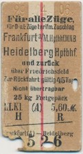 Germany railway ticket for sale  SWINDON
