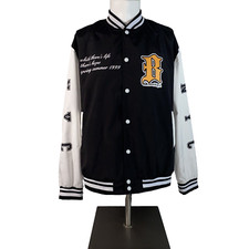 Usado, Jaqueta Bombardeiro Shein Wind Breaker Masculina Média Preta Brooklyn NYC Estampa Manga Longa comprar usado  Enviando para Brazil