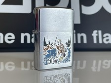 Zippo 1980 Fisherman, Etch And Paint, Brushed Chrome, used na sprzedaż  PL