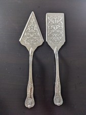 Servidor de bolo de casamento banhado a prata vintage triângulo superior 12" + servidor retangular comprar usado  Enviando para Brazil