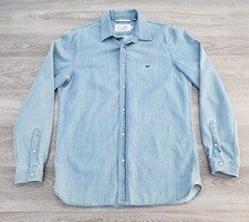 Usado, Camisa masculina Lacoste manga longa denim algodão ajuste regular pérola snap tamanho M comprar usado  Enviando para Brazil