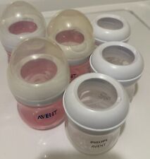 Lote de 6 bebês meninas de 4 oz. Garrafas Phillips Avent.  🍼 3 rosa e 3 transparente comprar usado  Enviando para Brazil