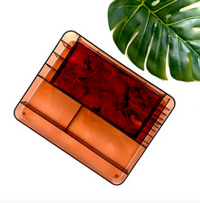 Usado, Organizador de maquiagem vintage Lucite celulóide com espelho dobrável feito em Hong Kong comprar usado  Enviando para Brazil