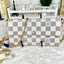 Bolsa tiracolo Louis Vuitton Damier Azur Sarah Wallet com corrente comprar usado  Enviando para Brazil