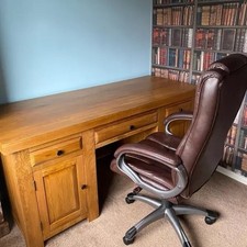 Solid oak desk for sale  POOLE