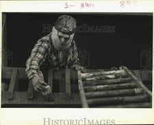 Foto de imprensa 1988 Eduardo Zeledon pinta varanda durante ventos frios, usado comprar usado  Enviando para Brazil