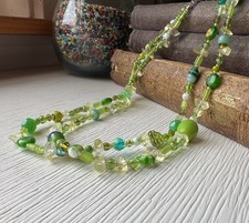 Green beaded necklace for sale  Poulsbo