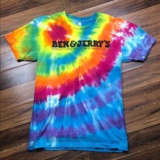 Camiseta unissex tingida para sorvete Ben & Jerry's arco-íris média vestuário americano EUA, usado comprar usado  Enviando para Brazil