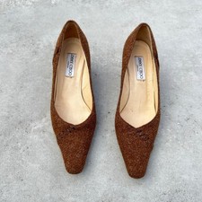 Jimmy Choo | Autêntico couro tweed bronzeado costura biqueira pontiaguda salto gatinho (39,5) comprar usado Jimmy Choo | Autêntico couro tweed bronzeado costura biqueira pontiaguda salto gatinho (39,5) comprar usado  Enviando para Brazil