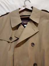 Trench coat vintage Adams Row masculino tamanho 42R forrado cáqui com cinto comprar usado  Enviando para Brazil